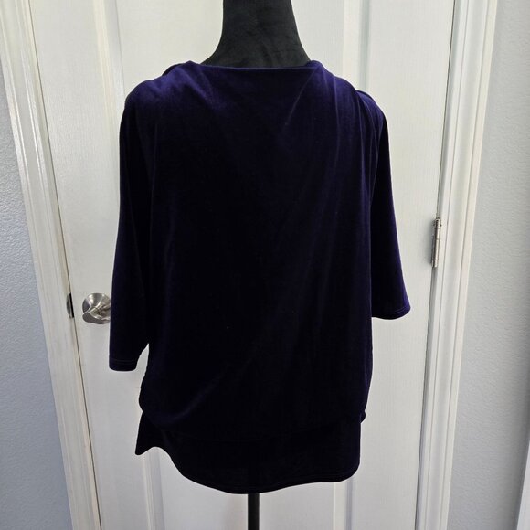 For Cynthia Velvet Drape Cowl Neck Top With Open Sleeves XL - Picture 4 of 10